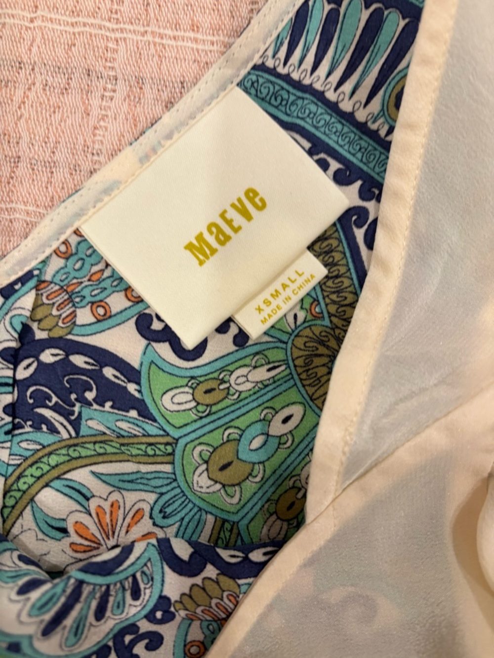 Anthropologie Maeve Cream Silk tunic top size XS - Picture 11 of 12